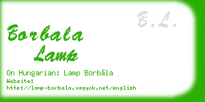 borbala lamp business card