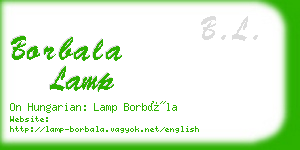 borbala lamp business card